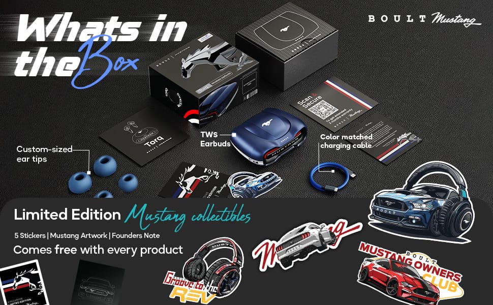 Boult x Mustang Torq Newly Launched Truly Wireless in Ear Earbuds What inside the box